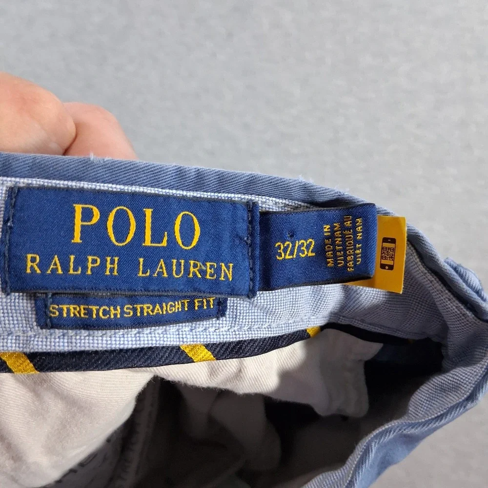 Polo Ralph Lauren Chino Pants 32x32 Light Blue Stretch Straight Fit Cotton Twill